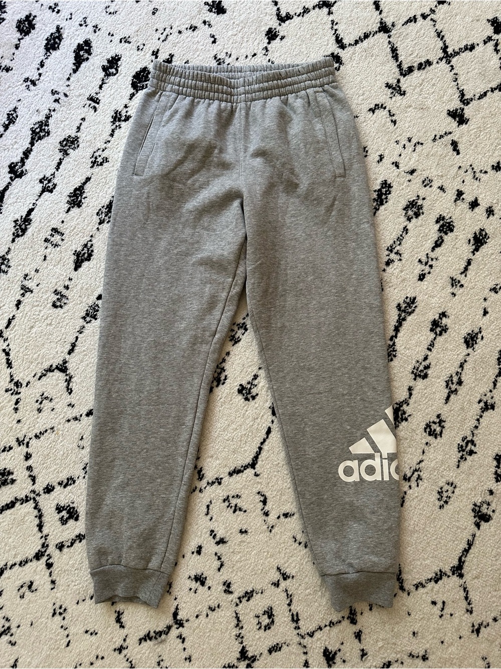 adidas Youth Gray Logo Joggers